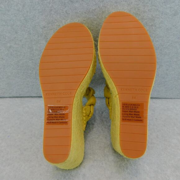 Kenneth Cole Womens Yellow Olivia Braid Espadrilles Wedge Shoes - Size 8 - Picture 8 of 9